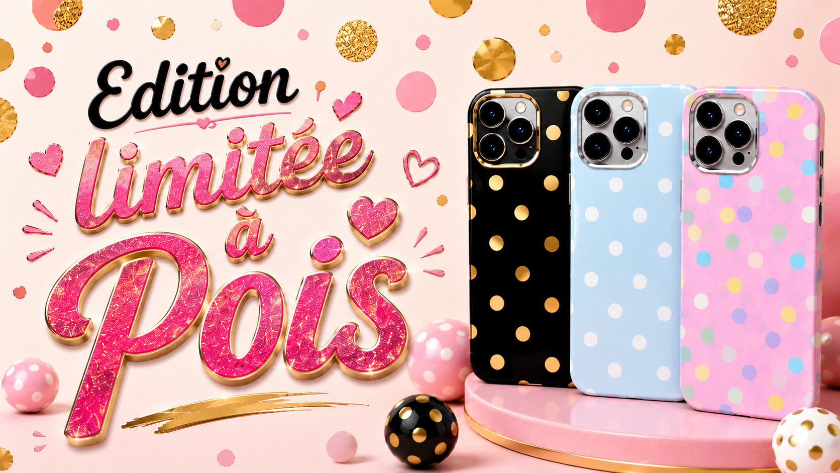 Coques édition limitée à pois tendance