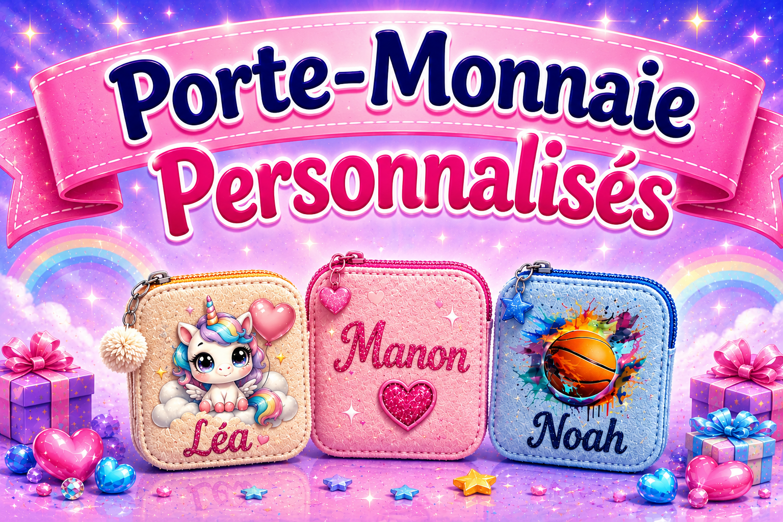 Porte-Monnaie Personnalisé en Feutrine & Coton
