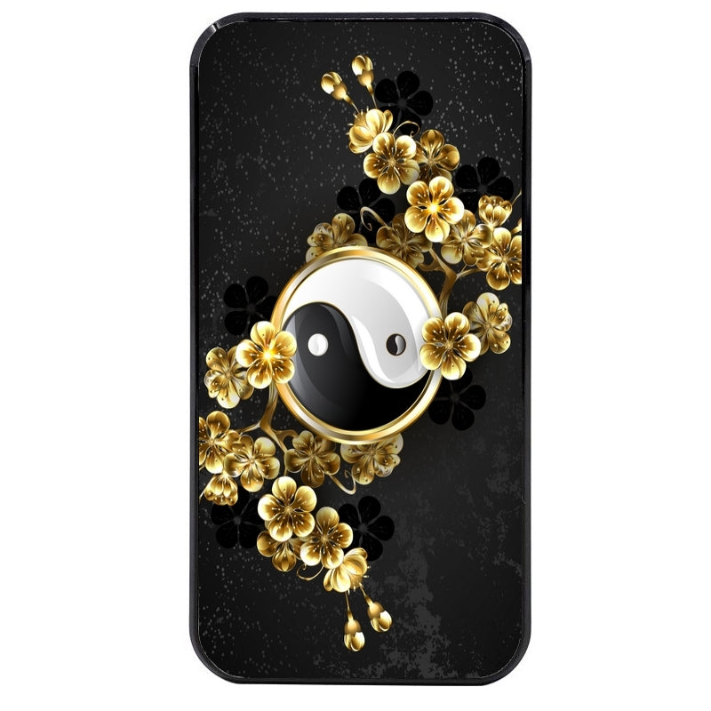 Coque noire taperso pour Redmi Note 14 et PRO PLUS 4G 5G avec motif yin yang et fleur protection antichoc personnalisée