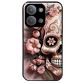 Coque noire taperso pour POCO C85 avec motif tete de mort calavera rose protection antichoc personnalisée