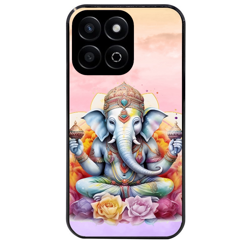 Coque noire taperso pour Honor 70 LITE 90 et LITE avec motif elephant namaste protection antichoc personnalisée