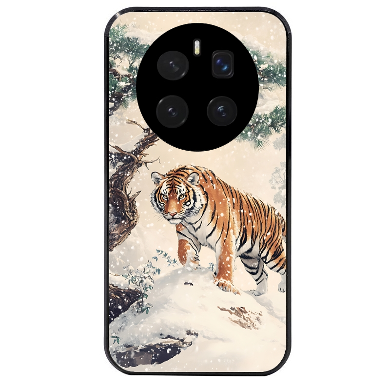 Coque noire taperso pour Magic 8 LITE et PRO avec motif tigre bonzai protection antichoc personnalisée