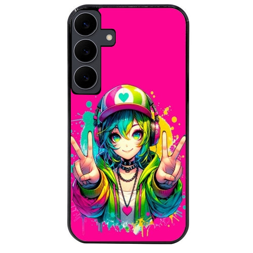 Coque noire taperso pour galaxy A06 A16 A26 A36 A56 avec motif anime manga et tag protection antichoc personnalisée