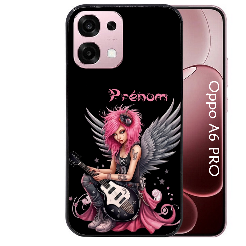 Coque noire taperso pour OPPO A6 PRO 4G et 5G avec motif fee rock personnalisee protection antichoc personnalisée