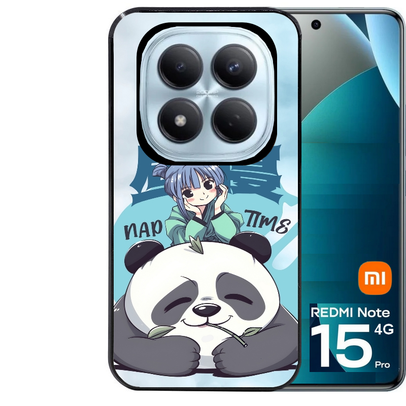 Coque noire taperso pour Redmi Note 15 et PRO PLUS 4G 5G avec motif panda anime protection antichoc personnalisée