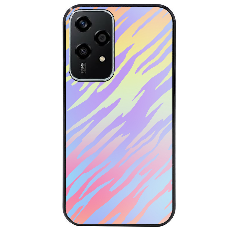 Coque noire taperso pour Honor 200 et Lite Pro Smart avec motif zebre pastel protection antichoc personnalisée