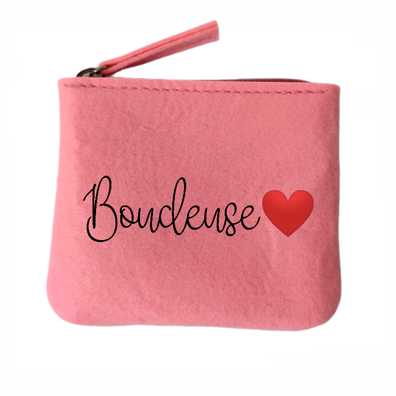 Porte monnaie personnalisé boudeuse en feutrine en feutrine
