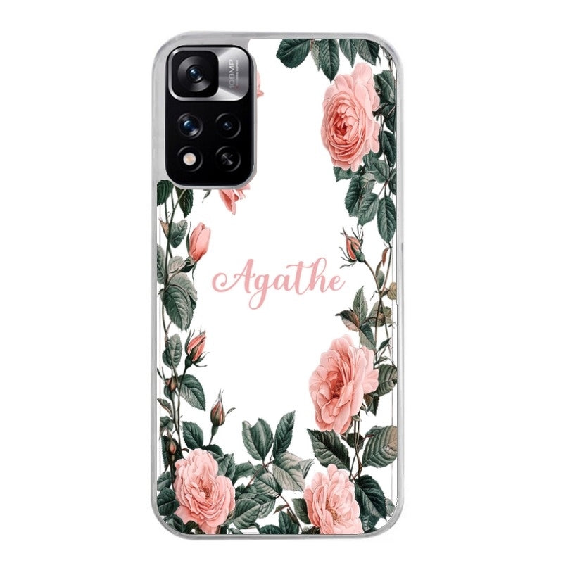 Coque taperso pour Redmi Note 12 4G 5G PRO 4G avec motif cadre fleur pastel personnalisee protection antichoc personnalisée