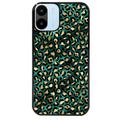 Coque noire taperso pour Redmi A1 et A2 avec motif leopard vert protection antichoc personnalisée