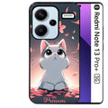 Coque noire taperso pour Redmi Note 13 PRO PLUS 5G avec motif chat anime avec votre prenom protection antichoc personnalisée