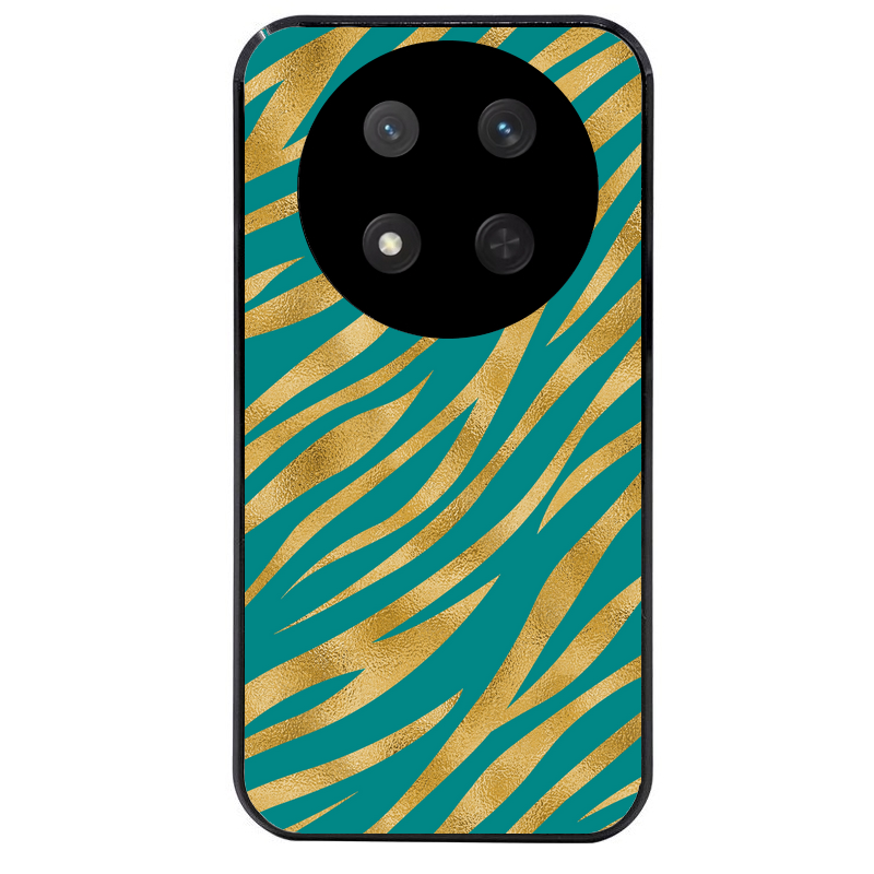 Coque noire taperso pour Magic 7 LITE et PRO avec motif zebre vert protection antichoc personnalisée