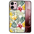 Coque noire taperso pour OPPO A6 PRO 4G et 5G avec motif jungle et fleur hibiscus protection antichoc personnalisée
