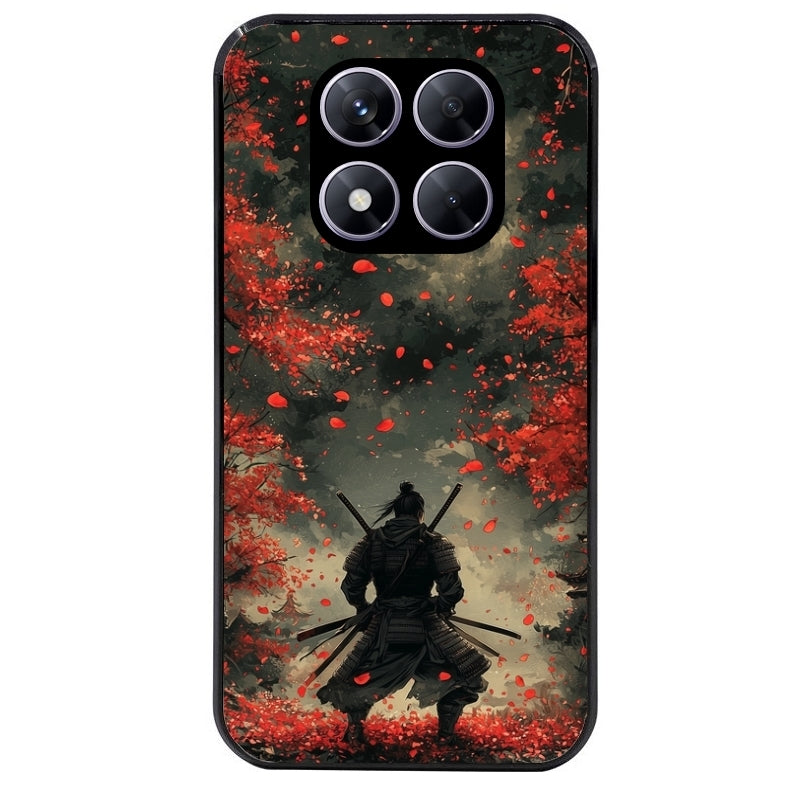Coque noire taperso pour Redmi Note 14 et PRO PLUS 4G 5G avec motif samourai et katana protection antichoc personnalisée