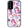 Coque noire taperso pour OnePlus Nord 5 avec motif licorne arc en ciel protection antichoc personnalisée
