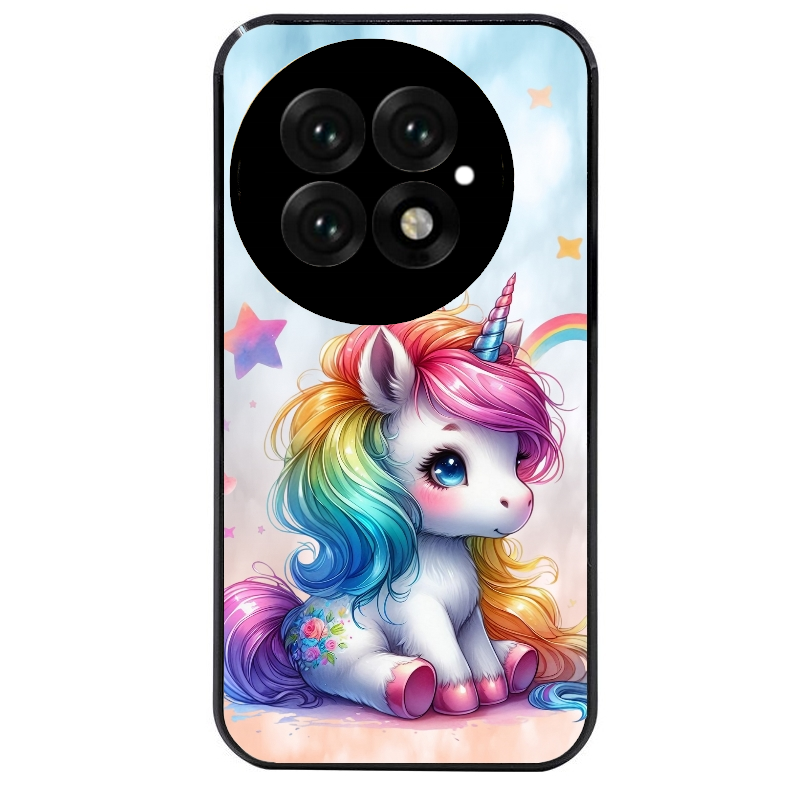 Coque noire taperso pour OnePlus 13 avec motif licorne et etoiles protection antichoc personnalisée