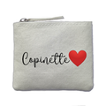 Porte monnaie personnalisé copine copinette ivoire en feutrine en feutrine ivoire