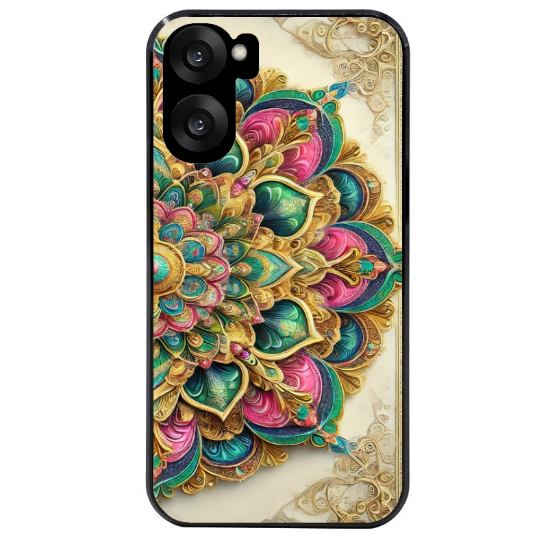 Coque noire taperso pour OnePlus Nord CE5 avec motif mandala 3 protection antichoc personnalisée