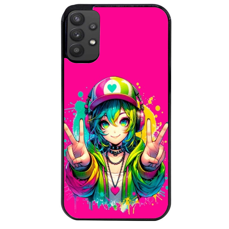 Coque noire taperso pour galaxy A22 A32 A52 A52S 4G 5G  avec motif anime manga et tag protection antichoc personnalisée