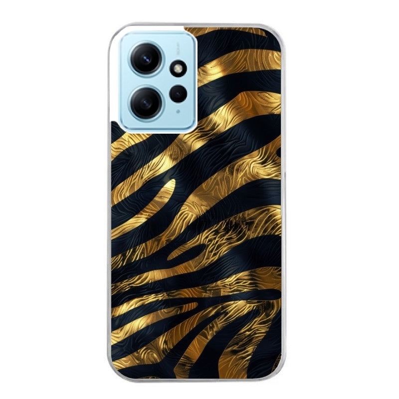 Coque taperso pour Redmi Note 12 4G 5G PRO 4G avec motif zebre gold protection antichoc personnalisée