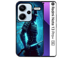 Coque noire taperso pour Redmi Note 13 PRO PLUS 5G avec motif samourai bleu protection antichoc personnalisée