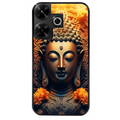 Coque noire taperso pour POCO M6 4G avec motif bouddha et fleur protection antichoc personnalisée