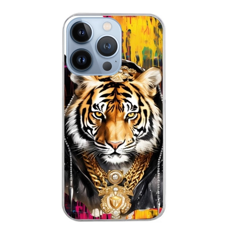 Coque taperso pour Iphone 11 et PRO PRO MAX avec motif tigre style hip hop protection antichoc personnalisée