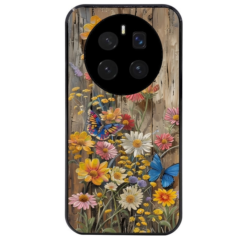 Coque noire taperso pour Magic 7 LITE et PRO avec motif bois et papillon 1 protection antichoc personnalisée