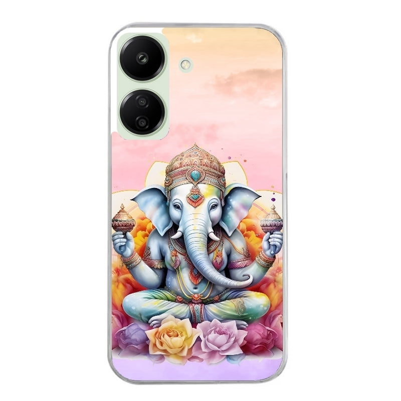 Coque taperso pour POCO C65 4G avec motif elephant namaste protection antichoc personnalisée