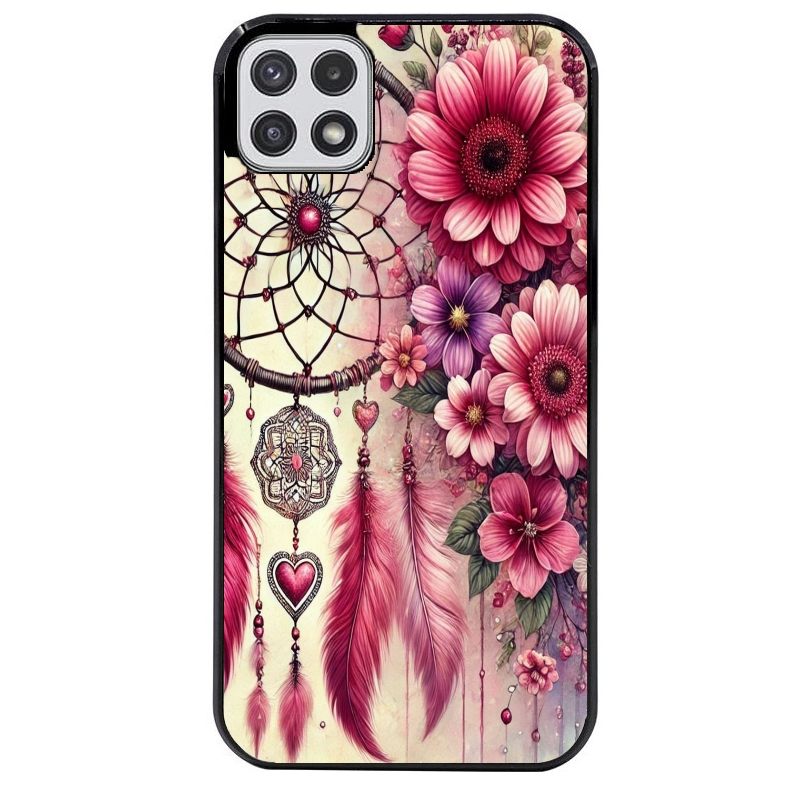Coque noire taperso pour galaxy A22 A32 A52 A52S 4G 5G  avec motif dreamcatcher et coeur protection antichoc personnalisée