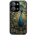 Coque noire taperso pour POCO C85 avec motif paon bijoux protection antichoc personnalisée