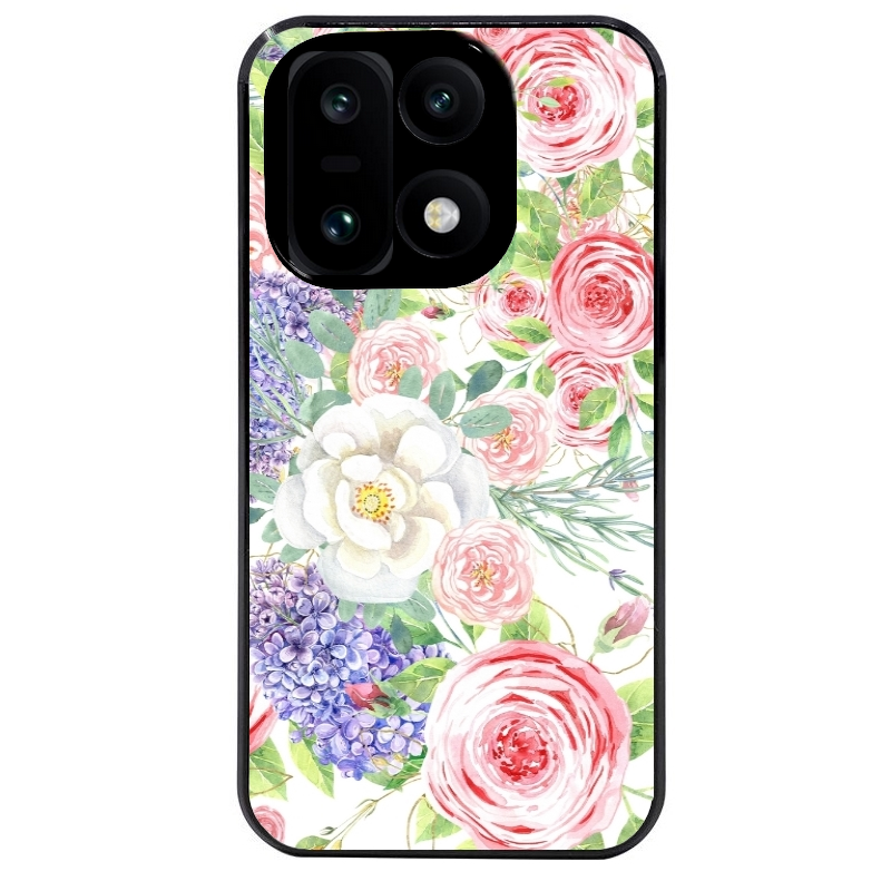 Coque noire taperso pour OnePlus 15 avec motif fleur couleur pastel protection antichoc personnalisée