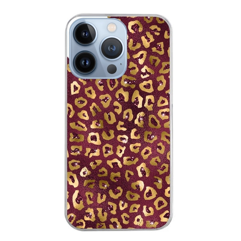 Coque taperso pour Iphone 11 et PRO PRO MAX avec motif leopard grenat protection antichoc personnalisée