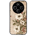 Coque noire taperso pour POCO C75 avec motif bois et dentelle 2 protection antichoc personnalisée
