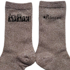 Chaussettes personnalisée paillettes bronze motif bonne fëte maman