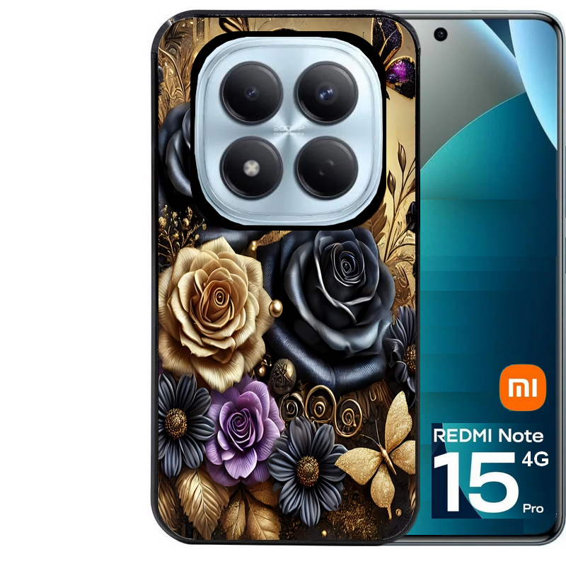 Coque noire taperso pour Redmi Note 15 et PRO PLUS 4G 5G avec motif papillon gothic protection antichoc personnalisée