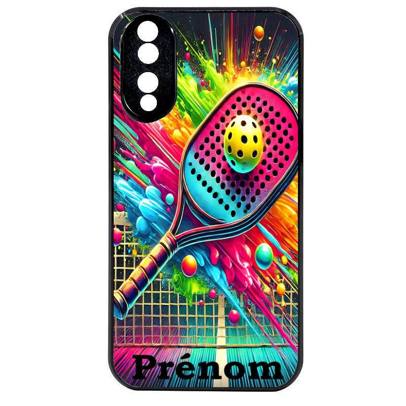 Coque noire taperso pour Honor 70 LITE 90 et LITE avec motif padel raquette personnalisee protection antichoc personnalisée