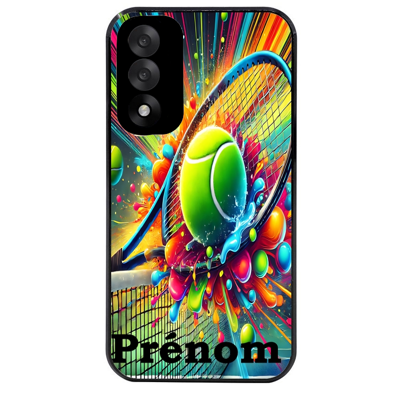 Coque noire taperso pour OnePlus Nord 5 avec motif tennis color personnalisee protection antichoc personnalisée