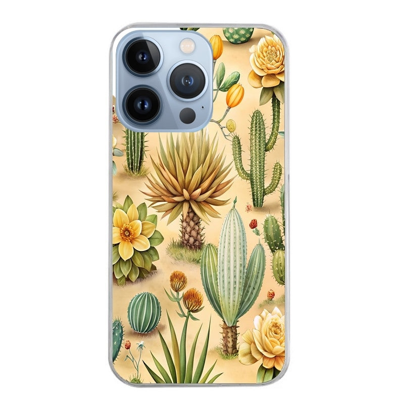 Coque taperso pour Iphone 13 et PRO MINI PRO MAX avec motif cactus et succulent protection antichoc personnalisée