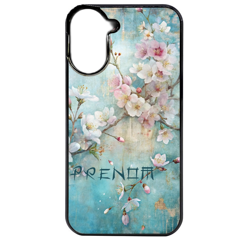 Coque noire taperso pour POCO C71 4G avec motif fleur sakura personnalisee protection antichoc personnalisée
