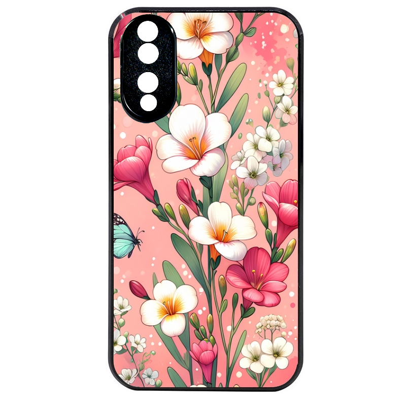 Coque noire taperso pour Honor 70 LITE 90 et LITE avec motif fleur rose protection antichoc personnalisée