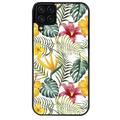 Coque noire taperso pour galaxy A22 A32 A52 A52S 4G 5G  avec motif jungle et fleur hibiscus protection antichoc personnalisée