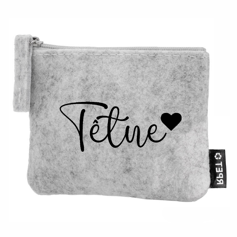 Porte monnaie personnalisé tetue en feutrine en feutrine