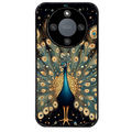 Coque noire taperso pour Magic 5 6 LITE et PRO avec motif paon mandala protection antichoc personnalisée