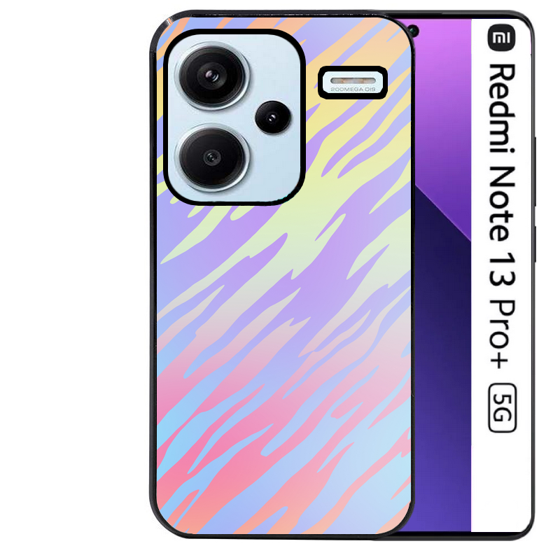 Coque noire taperso pour Redmi Note 13 PRO PLUS 5G avec motif zebre pastel protection antichoc personnalisée