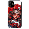 Coque noire taperso pour OPPO A5 PRO 4G et 5G avec motif tete de mort calavera rouge protection antichoc personnalisée