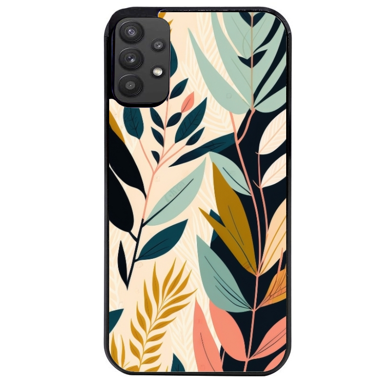 Coque noire taperso pour galaxy A22 A32 A52 A52S 4G 5G  avec motif vintage et fleur protection antichoc personnalisée