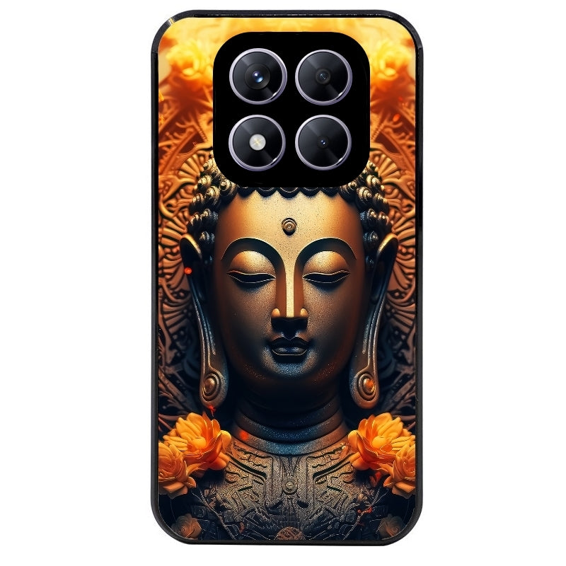 Coque noire taperso pour Redmi Note 14 et PRO PLUS 4G 5G avec motif bouddha et fleur protection antichoc personnalisée