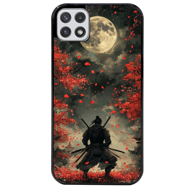 Coque noire taperso pour galaxy A22 A32 A52 A52S 4G 5G  avec motif samourai et katana protection antichoc personnalisée