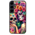 Coque noire taperso pour galaxy A06 A16 A26 A36 A56 avec motif tete de mort calavera skull protection antichoc personnalisée