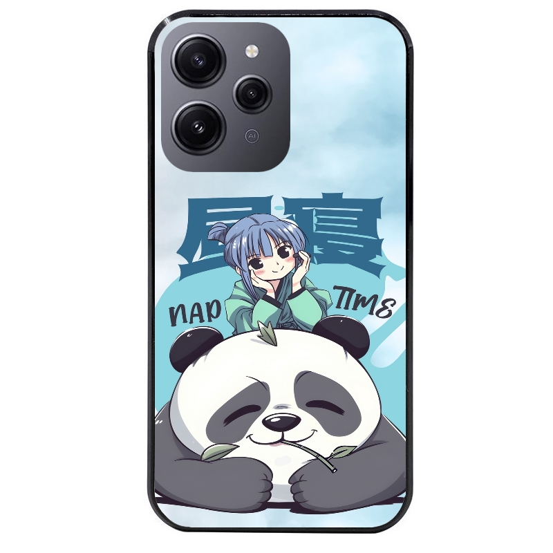 Coque noire taperso pour Redmi 12 4G et 5G avec motif panda anime protection antichoc personnalisée